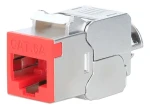 Intellinet Keystone modul Cat6a 10G STP červená / Keystone modul / RJ-45 / STP stíněný / 500 MHz / PoE++ (791311)