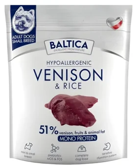 BALTICA Nutraceutic Hypoallergenic Small breeds Venison / Granule pro psy / Zvěřina a rýže / 1 kg / malá plemena