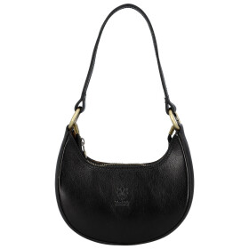 Luxusní dámská kožená kabelka na rameno Delami Vera Pelle Venny, černá