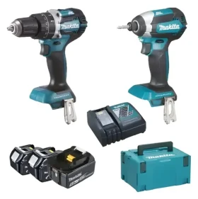 Makita LXT DHP484 sada nářadí / Sada aku nářadí / vrtačka a rázový utahovák / 18V / 3x 5,0 Ah / kufr Makpac (DLX2180TJ1)