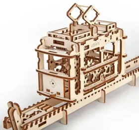 Ugears 3D dřevěné mechanické puzzle Kabinová lanovka s tratí