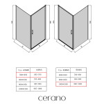 CERANO - Sprchový kout Porte L/P - 8 mm - černá matná, grafitové sklo - 100x70x195 - otočný CER-8050BD7485