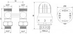 MEXEN/S - G04 středová termostatická souprava pro radiátor DN50, středová 1/2"x3/4", nikl W912-012-948-01