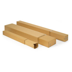 15 x Dlouhá krabice 150x150x1500-2550mm, teleskopické víko, hnědá, třívrstvá vlnitá lepenka (3VVL) RAJA