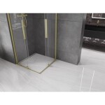 MEXEN/S - Velar Duo čtvercový sprchový kout 90 x 90, transparent, zlatá kartáčovaná 871-090-090-02-55