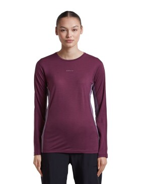 Dámské merino triko dlouhý rukáv ICEBREAKER Wmns Merino 125 CL Sphe LS Tee Col Block, Dark Berry/Grey Plum/Cb velikost: L