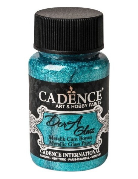 Metalická barva na sklo Cadence Dora Glass, 50 ml - agean blue, egejská