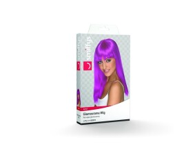 Fialová dlouhá paruka Glamourama s ofinou