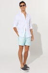 ALTINYILDIZ CLASSICS Men's White Mint Standard Fit Regular Cut Patterned Swimwear.