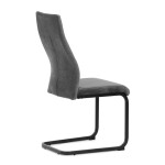 Židle jídelní, šedá látka, černý kov