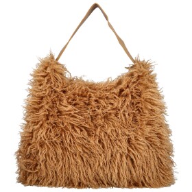Stylová dámská plyšová kabelka do ruky Oresti, camel