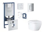 GROHE - Rapid SLX Set předstěnové instalace, klozetu, sedátka SoftClose, tlačítka Skate Cosmopolitan a sady pro vhazování tablet, chrom SANI11BB2129