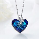 Exkluzivní náhrdelník Swarovski Elements Niamh - srdce, Modrá 40 cm + 5 cm (prodloužení)