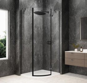 POLYSAN - GLOBE GUN METAL čtvrtkruhový sprchový kout 1000x800, čiré sklo, pravé GB2180RGM