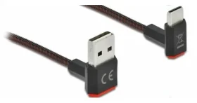 DeLock EASY-USB 2.0 černá / Kabel / USB-A - USB-C / 2 m / Zalomené konektory (85278)