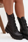 Dámské kotníkové boty z přírodní kůže na platformě Zazoo 3795 Černé 36