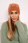 Fleecová čepice Melisa K241 oranžová+šedá UNI