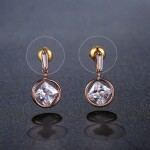 Náušnice Swarovski Elements Ava Gold, Bílá/čirá