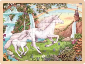 GOKI Dřevěné puzzle Jednorožec