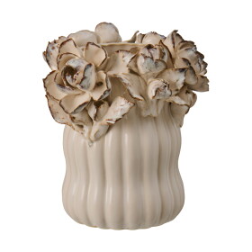Ib Laursen Kameninová váza Rose White Ø 6,5 cm, béžová barva, keramika