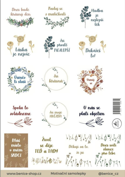 Be Nice Motivační samolepky A6