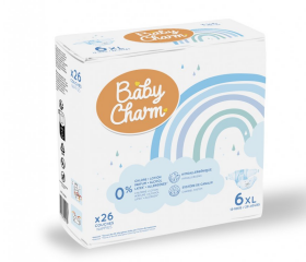 BabyCharm Baby Charm Super Dry Flex vel.6 Extra Large, 13-18 kg, 26 ks