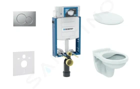 Geberit Set předstěnové instalace, klozet Alpha se sedátkem, tlačítko Sigma01, matný chrom 110.302.00.5 NR3