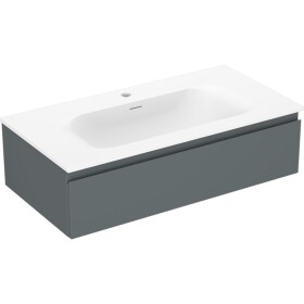 MEXEN/S - Orio koupelnová skříňka 90 cm s umyvadlem Vela, 1 šuplík, grafit mat/bílá mat 91A10-09023-1-BF66-W23M01