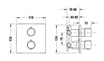 DURAVIT - Termostatická baterie pod omítku, pro 2 spotřebiče, s tělesem, chrom TH4200007010