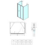 POLYSAN - EASY třístěnný sprchový kout 900x900, skládací dveře, L/P varianta, čiré sklo EL1990EL3315EL3315