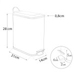 Erga Moby, obdélníkový odpadkový koš 5l na postavení, Soft-Close zavírání, černá matná-přírodní hnědá, ERG-YKA-CH.MOBY-5-BLK