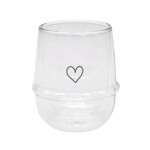 Eulenschnitt Dvoustěnná sklenice na cappuccino Heart 220 ml, čirá barva, sklo