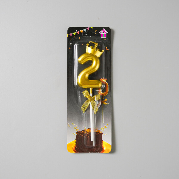 Dortová svíčka s "korunkou" zlatá č.2