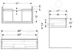 GEBERIT - iCon Umyvadlová skříňka 888x247x476 mm, 1 zásuvka, lesklá bílá 502.312.01.2