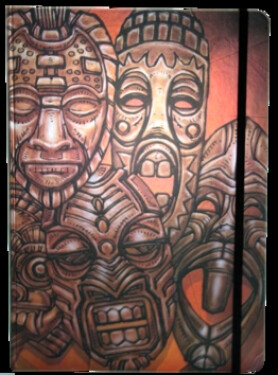 Zápisník gumičkou A4 210x290 mm africké masky