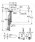 GROHE - Eurosmart Cosmopolitan E Elektronická umyvadlová baterie, Powerbox, chrom 36386001