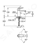 GROHE - Eurosmart Cosmopolitan Umyvadlová baterie M, chrom/matná černá 23327KW0