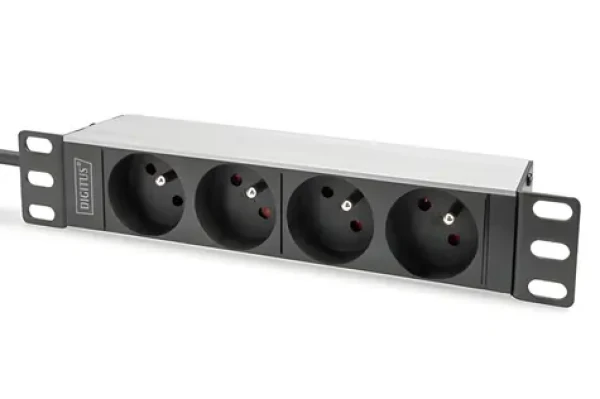 Digitus 10" hliníková zásuvková lišta / PDU / 1U / SCHUKO - 4x CEE 7/5 / 16 A / 4000 W (DN-95418-FR)
