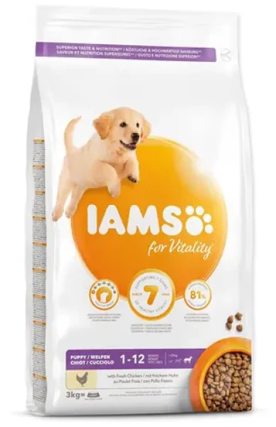 IAMS Puppy Large Chicken 3kg / Granule pro štěňata / velká a obří plemena / kuřecí (1754-128061)