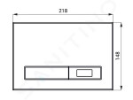 SANELA - Příslušenství Elektronické ovládací tlačítko splachování WC, do rámu SLR 21, nerez SLW 02N