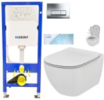 GEBERIT DuofixBasic s chromovým tlačítkem DELTA51 + WC Ideal Standard Tesi se sedátkem SoftClose, AquaBlade 458.103.00.1 51CR TE1