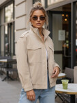 Dámská semišová bunda bomber béžová FashionStreet TY5653 L