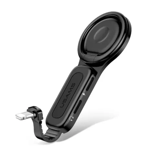 USAMS SJ274 Dual Lightning Ring Holder Adapter černá (6958444962474)