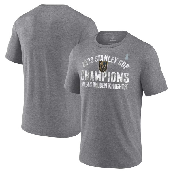 Fanatics Pánské tričko Vegas Golden Knights 2023 Stanley Cup Champions Tri-Blend Heather Gray Velikost: