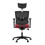 Kancelářská židle, potah bordó látka a černá síťovina MESH, houpací mech.