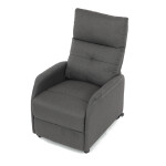 Křeslo polohovací, eletrické, šedá látka.