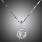 Stříbrný řetízek s přívěskem ve tvaru písmena K - stříbro 925/1000, Stříbrná 45 cm K