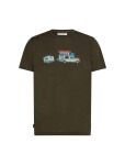 Pánské merino triko s krátkým rukávem ICEBREAKER Mens 150 Tech Lite SS Tee Transportage, Dark Loden velikost: XL