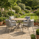 Zahradní stůl 110x110cm, hliník, polywood, béžová, AZT-S1430 CRM