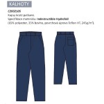 Kalhoty kyselinovzdorné ANTAL 2002 do pásku 65%polyeste, 35%bavlna ZAKÁZKA